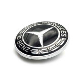 Emblema capota Mercedes 57mm negru/argintiu compatibil cu W204 W124 W201 W202 W212 W220 W205 GLA CLA