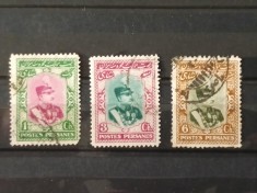 Lot 3 Timbre Persia / Iran 1926-1929 - Reza Șah Pahlavi &bdquo;Postes Persanes&rdquo;, 1Ch, 3Ch, 6Ch - Ștampilate -A70