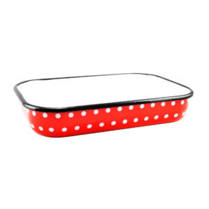 Tava emailata rosu- alb 37x24,5 cm Handy KitchenServ foto