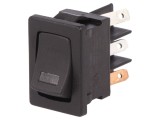 &Icirc;ntrerupător Balansoar DPST ON-OFF cu LED Negru 5A/250VAC 10A/30VDC