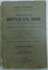 PRINCIPIILE DREPTULUI CIVIL ROMAN de DIMITRIE ALEXANDRESCO -TOM IV ,1926 foto