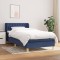 Pat box spring cu saltea, albastru, 80x200 cm, textil