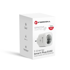 Forcell F-Energy EU02 Smart Plug 230V WiFi , Priza inteligenta, compatibila Tuya Alexa, Alb