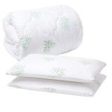 Set Pilota 200x220 Microfibra + 2 Perne Memory Aloe Vera 40x70 Cm