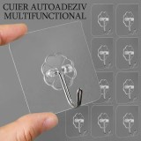 Cumpara ieftin Set 40 carlige adezive transparente, rezistente, multifunctionale, plastic, metal