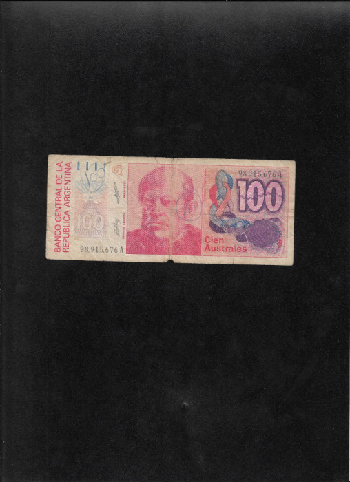 Argentina 100 australes 1985(90) seria98915676 graffiti