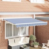 vidaXL Cortina Retractabilă Manual Albastru și Alb 300 x 200 cm 3329475