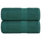 VidaXL Prosoape pentru oaspeți 2 buc Verde 360 g/m&sup2; 100% bumbac