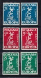 ROMANIA EXIL 1958 EMISIUNEA X EUROPA 1958 SERIE DANTELATA + NEDANTELATA MNH