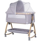 Cumpara ieftin Patut co-sleeper Chipolino Charisma cu laterala culisanta platinum wood