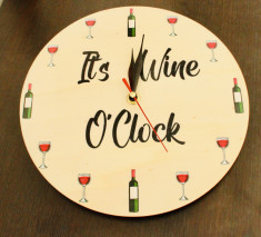 Ceas de perete ?It?s wine o?clock? foto