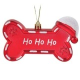 Ornament Brad de Craciun Os Rosu Mat 3D cu Glitter, CMCLASS