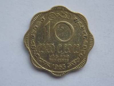 10 CENTS 1963 CEYLON foto