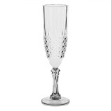 Pahar șampanie, Model Reliefat, Capacitate 230ml, Transparent, Plastic, Oem