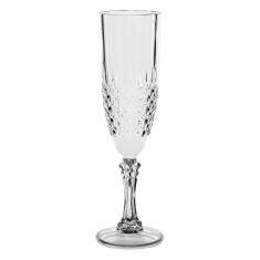 Pahar șampanie, Model Reliefat, Capacitate 230ml, Transparent, Plastic