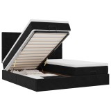 Cumpara ieftin Cadru de pat otoman cu saltele, catifea neagra 180x200cm