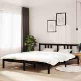 Cadru de pat, negru, 160x200 cm, lemn masiv de pin GartenMobel Dekor, vidaXL