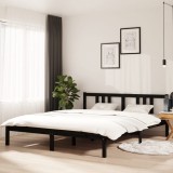 Cumpara ieftin Cadru de pat, negru, 160x200 cm, lemn masiv de pin