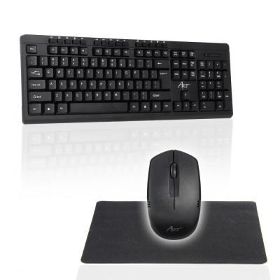 Set Tastatură și Mouse Fără Fir &amp;ndash; Mouse Optic Wireless 800 DPI + Mouse Pad Gratuit foto