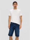 Pantaloni scurti barbati de blugi cu talia medie si croiala Regular fit, Albastru inchis, W36