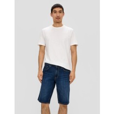Pantaloni scurti barbati de blugi cu talia medie si croiala Regular fit, Albastru inchis, W36