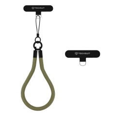Snur pentru telefon, nylon braided, durable, universal - olive leaf foto