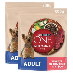 PURINA ONE MINI/SMALL Adult, carne de vita cu orez 2 x 800 g foto