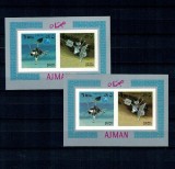 Ajman 1968 - Cosmonautica, colita dantelata si nedantelata neuzata