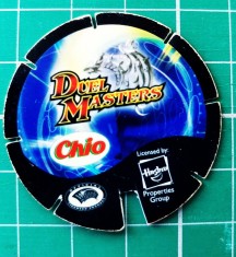Jeton Chio Duel Masters seria 1 Hasbro Wizard Shogakukan Mitsui-Kids 24 27 Kokujo surprize Chio Chips cartonașe 4 cm
