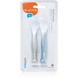 BabyOno Be Active Flexible Spoons linguriță Grey/Blue 2 buc