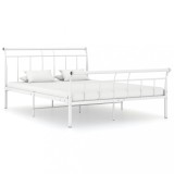 vidaXL Cadru de pat, alb, 140x200 cm, metal