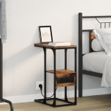 vidaXL Noptieră Stejar afumat 41.5 x 26 x 60.5 cm Lemn compozit