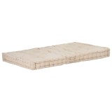 vidaXL Pernă podea canapea din paleți, bej, 120 x 80 x 10 cm, bumbac