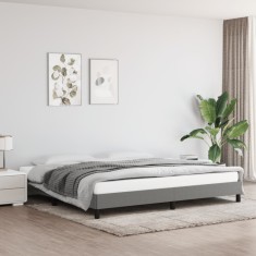 Gossi cadru de pat fara saltea, gri inchis, 200x200 cm, textil