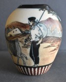 Vas Art Deco / Vaza din ceramica smaltuita Ciboure Franta - artist / designer Richard le Corrone c.1940