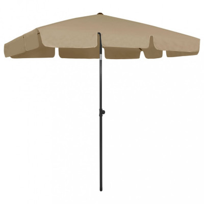 Umbrelă de plajă, gri taupe, 200x125 cm foto