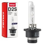 Bec xenon HID D2S 5500K 35W AMiO 150% Power pentru faruri xenon originale cu lupa, omologare E4, compatibil cu balast D2S sau adaptor D2