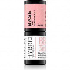 Eveline Cosmetics Hybrid Professional lac de unghii de bază, cu utilizarea lămpii UV/LED 3 in 1 culoare 03 Rose Quartz 5 ml
