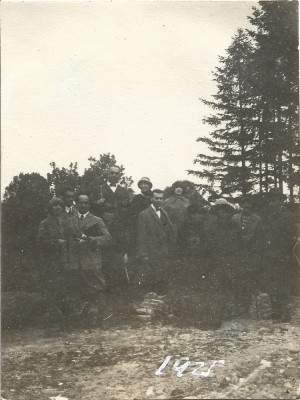 A3920N Lucian Blaga, Caius Brediceanu și membri ai familiei Dobrin, Lugoj, 1925, FOTOGRAFIE MICĂ foto
