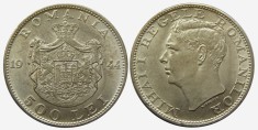 q574 ROMANIA 500 LEI 1944 argint UNC NECIRCULATA cu luciu