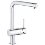 Baterie de bucatarie Grohe Minta, dus, pipa extractibila, crom, 32168000