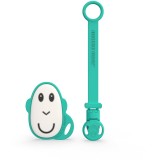 Matchstick Monkey Flat Face Teether &amp; Soother Clip set cadou Green(pentru copii)