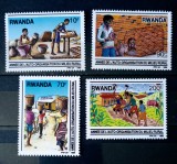 RUANDA 1989 ceramica, agricultura serie NESTAMPILATA, Nestampilat