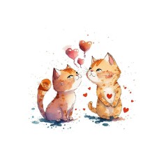Sticker decorativ Pisici, Multicolor, 53 cm, 5911ST foto