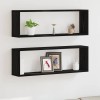 VidaXL Raft de Perete 2 pcs Stejar negru 80 x 15 x 26 cm Lemn compozit