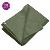 Prelata 260 g/m&sup2;, verde, 8x10 m, HDPE GartenMobel Dekor, vidaXL