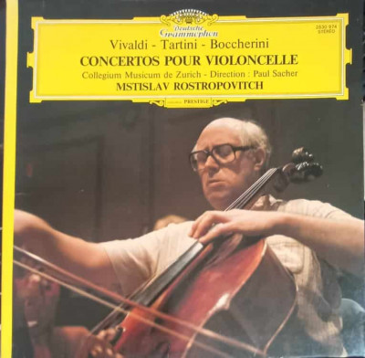 Disc vinil, LP. Concertos Pour Violoncelle-Vivaldi, Tartini, Boccherini, Mstislav Rostropovich, Collegium Musicu foto