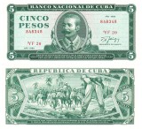 Cuba 5 Pesos 1990 P-103d UNC