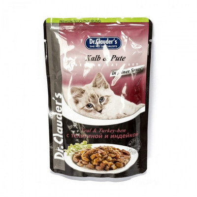 Hrana umeda pentru pisici cu vita si curcan, Dr. Clauder&amp;#039;s Premium Cat Food, 100 g foto