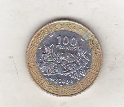 bnk mnd Africa Centrala 100 franci 2006 bimetal foto